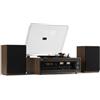 Audizio Boston Retro HiFi Giradischi Bluetooth CD MP3 USB, Radio Dab+, Altoparlanti Stereo, Ingresso AUX, Uscita Cuffie, 3 velocità, Telecomando e Vummetri illuminati