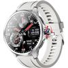 JINSHANGZI H99 Android Smart Watch 4G Network SIM Card 1.95'' AMOLED 490 * 490 Pull out 180° 2MP Rotating Camera App Download Smartwatch Men (4+64GB,Silver)