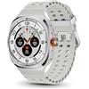 JINSHANGZI U8 Ultra Smart Watch Android OS 4G/5G Sim Card GPS WiFi Rotary Camera Global Calling 128GB Storage Amoled Screen Smartwatch (8GB 128GB,Silver White)