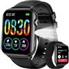 Baolubao Smartwatch Uomo Donna, Orologio Smartwatch con LED Torcia, Orologio Intelligente Fitness con Chiamate Bluetooth, Notifiche, Contapassi, Sonno, 2 Cinturini, Smart Watch per Android iOS