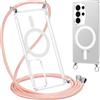 Yoedge Magnetica Trasparente Cover per Samsung Galaxy S26 Ultra con Cordino, [Compatibile con MagSafe] Custodia con Collana Sottile Silicone TPU Antiurto Bumper Protettivo Case con Magneti, Oro Rosa