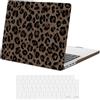 MOSISO Custodia Compatibile con MacBook Pro 14 Cover M5 M4 M3 M2 M1 2026-2021 A3427 A3426 A3434 A3112 A3185 A3401 A2918 A2992 A2779 A2442, Protezione Guscio Rigida Case&Copritastiera,Leopardo Marrone