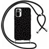 Foonary Cover con Cordino per Xiaomi Redmi Note 10S / Note 10 4G 6,43, Custodia con Laccio Collana Tracolla Aesthetic Disegni Morbido Silicone Necklace Regolabile Protettiva Corda Case, Leopardata