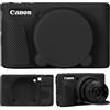 Supmay Custodia per fotocamera digitale Canon PowerShot SX740 HS/SX730 HS, custodia protettiva in morbido silicone con copriobiettivo rimovibile, custodia in gomma morbida in silicone, Nero
