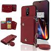 ELISORLI Compatibile con OnePlus 6 Custodia a portafoglio con tracolla a tracolla e supporto in pelle Porta carte di credito Accessori cellulari Cover per OnePlus6 A6000 One Plus6 1 Plus 1plus Six One+ 1+