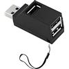 SHANFEILU Hub USB Splitter a 90 gradi 3 porte USB 2.0 Adattatore dati alimentato portatile Hub USB Trasferimento ad alta velocità per PC Laptop USB Flash Drive Nero