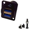 SHANFEILU Presa USB 3.0 D per montaggio a pannello, doppia porta USB senza saldatura, serie D-Type Connettore femmina a femmina, adattatore pass-through con viti