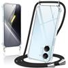Coiwxmoi Cover per Xiaomi Poco X8 Pro Max con Cordino 6,83,Trasparente Custodia con Laccio Tracolla Corda Catena Cinghia,Ultra Morbido Silicone TPU Antiurto Case per Xiaomi Poco X8 Pro Max, Nero