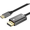 Techly 363876 Cavo Adattatore USB-C™ 3.2 a Displayport 1.4 8K@60Hz 1,8 m Nero/Argento