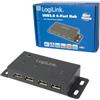 LOGILINK UA0141A HUB 4X Metal Negro con ALIMENTACIÃ"N 480 MBIT/S Negro
