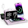 Acer Stazione di ricarica wireless 7 in 1 con orologio a LED, caricabatterie wireless veloce da 30 W per iPhone 16/15/14/13/12/Pro Max, Apple Watch, AirPods, sincronizzazione automatica dell'ora e