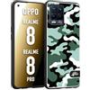 CUSTOMIZZA - Custodia cover nera morbida in tpu compatibile per Realme 8-8 PRO camouflage mimetico militare verde green
