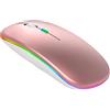 TEEKU Mouse wireless ricaricabile con illuminazione a LED, silenzioso, 2,4 G, mouse wireless (oro rosa, taglia unica)