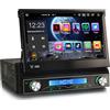 Erisin Android 14 8-Core Autoradio 1 Din con GPS Navi Motorizzato Schermo, 7 Pollici HD Touchscreen Bluetooth 5.0 Integrato Wireless CarPlay Android Auto DSP OBD2 TPMS DVB-T2 DAB+ WiFi USB 2GB+32GB