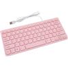 Sxhlseller Tastiera Cablata USB Compact 78 Tasti Roseato Colore con Digitazione Silenziosa e Piedi Anti -slip, Mini Tastiera per il Lavoro in Ufficio e L'uso di Giochi (Versione inglese)