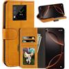 UOGNADGD Custodia in Pelle a Libretto Compatibile con Unihertz Titan 2 2025 Portafoglio con Slot per Carte, Chiusura Magnetica, RFID Antiurto (Marrone Chiaro)