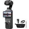 DJI Osmo Pocket 4 Combo Standard, fotocamera stabilizzata tascabile per vlog, CMOS da 1″ e 4K/240fps, stabilizzazione a tre assi, 107 GB di memoria integrata (Standard Combo)