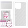 apgo BACK SKIN Film Pellicola protettiva Protezione Posteriore per Apple iPhone 13 Pro, skin sticker film foil vinyl Carbon Trasparente