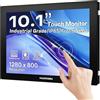 NORQIN Monitor Touchscreen Industriale 10.1 Pollici,Display LCD IP65 Impermeabile con Touch Capacitivo 10 Punti,Montaggio VESA,HDMI/VGA/DVI/USB,Schermo Robusto per Chioschi,POS,Medicale & Industriale