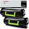 Genérico 50F2X00 / 50F2X0E / 502X Pack 2 Toner Compatibile con Lexmark MS410 / MS415 / MS510 / MS610