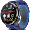 Marsyu Orologio per la Pressione Sanguigna con Pompa Ad Aria, 1.43''AMOLED Smartwatch con Funzione ECG/Lipidi dell'acido Urico, Chiamata Bluetooth, Pulsante SOS, Condivisione dei Dati Sanitari (Blu)
