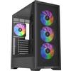 SILENTWARE Core 100 A-RGB - Alloggiamento per PC, ATX Mid-Tower, 4 ventole A-RGB PWM da 120 mm, frontale in rete, pannello laterale in vetro temperato, colore: Nero