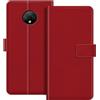 ESACMOT Custodia folio in similpelle per Doogee X95 Pro - Rosso | 6.52 Custodia portafoglio flip con portacarte, supporto e chiusura magnetica, stile dalla texture raffinata