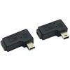 cablecc 2 adattatori mini USB ad angolo retto a 90 gradi a sinistra e a destra, 5 pin, da maschio a femmina