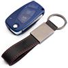 ES IEA ELETTRONICA Ricambio Chiave per Telecomando Compatibile per Fiat Grande Punto Evo Panda Bravo Stilo 500 L e Lancia Y Musa Guscio con Lama 3 Tasti(Con vano Batteria dietro BLU)