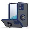 RankOne Custodia per Motorola Moto g84 (6.5 Inches), Staffa ad Anello Base di Aspirazione Magnetica Cover per Cellulare Trasparente Opaca - Blu Reale