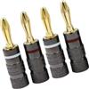 Snorvixre 4 connettori professionali a banana da 4 mm, spina dorata, modello a pin, spina con tappo a vite, installazione rapida, spina per altoparlante