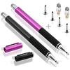 MEKO - Pennino capacitivo, con punta in fibra e punta a disco 2-in-1, per tutti i telefoni cellulari e tablet touch screen multicolore Balck + viola.