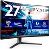 Philips Gaming Monitor 27M2C5500W 27 pollici, Curvo, 2560x1440, WQHD, 240Hz, Fast VA Panel, 0.5ms MPRT, USB Hub, (HDMI2x 2.0 DP 2x 1.4) Adaptive Sync, HDR400, FreeSync Premium Pro, Grigio