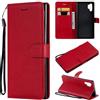 ShuiSu Custodia a portafoglio in pelle vegana per Samsung Galaxy Note 10 Plus, custodia protettiva a portafoglio con stile classico in tinta unita, chiusura magnetica, funzione cavalletto e tasche per