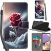Haninsuze Cover per Samsung Galaxy A32 5G, Rose | Pelle PU Portafoglio, Porta Carte, Magnetica, Libro, Antiurto Custodia
