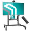 ONKRON Supporto TV Motorizzato 50-100 pollici, Carico totale 130 kg, Carrello TV VESA 200x200-1000x600, Porta televisore Mobile con Ruote e Ripiano, Sollevatore Regolabile in Altezza, Nero TS1991E-B