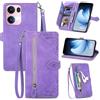 MOJIA Custodia Portafoglio per Oppo Reno 13 Pro 5G / Reno 14 Pro 5G, Pelle PU Flip Cover per Telefono con Guscio Interno in TPU, Multifunzione Porta Carte con Cinturino Polso. Viola