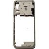 Generico MIDDLE FRAME compatibile con Xiaomi Redmi Note 10 5G M2103K19G, M2103K19C Redmi Note 10T 5G SCOCCA TELAIO CENTRALE CON CORNICE LATERALE+TASTI VOLUME Bianco cornice silver