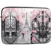 ELkine Paris Street Torre Eiffel rosa stampa floreale custodia per laptop 13 pollici Premium Oxford Cloth Laptop Bag antiurto valigetta copertura del computer portatile