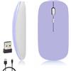 iSTYLE Mouse Senza Fili Ricaricabile, Bluetooth e 2.4GHz con Mini Ricevitore USB, 1600 DPI Tracciamento Ottico, Mouse Silenzioso per Mac, PC, iPad, Laptop, Tablet (Viola)