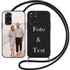 Yoedge Cover con Cordino per Xiaomi Redmi Note 11S 4G / 11 4G Personalizzata 6,43, Custodia con Laccio Collana Custodie Personalizzabile con Foto Testi Immagine Personalizzate Nero Custom Case