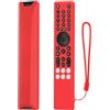 Hesupy Custodia protettiva in silicone per TCL RC833A, custodia morbida per telecomando RC833A, protezione antiscivolo per bastone TV con cordino (rosso)