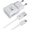 L2M1 Caricatore Caricabatterie Ricarica Rapida Bianco Spina con Cavo per Samsung Galaxy F41 / M11 / M21 / M21s / M31 / M31 Prime / M31s / M51