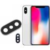 TELEMATICARICAMBI Vetrino vetro Lente Fotocamera Posteriore con cornice Silver Compatibile con iPhone X (Modello A1865, A1901, A1902)