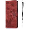 Zabapure Nodigo-EU Compatibile per Samsung Galaxy A35 5G Cover Gatto a Libro Book Pelle PU Portafoglio Magnetica con Disegni Motivo Antiurto Case Flip Protettiva Custodia - Rosso A