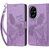 KENHONER Compatibile Cover con Honor 200 Pro,Premium Pelle PU Portafoglio Flip Libro Custodia Cover per Honor 200 Pro [Protezione Completa] (Viola)