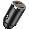 Yasta Caricatore Auto 30W (18W QC Tipo A & 12W Tipo C) Adattatore Accendisigari Ricarica Rapida Doppia Porta per Smartphone, Tablet e Dispositivi USB/Type-C 12V-24V