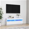 AJSEOYBS Mobile Tv Basso,Porta Tv Modernomobile Porta Tv Con Luci Led Bianco 100x35x40 Cmadatto Per Il Soggiorno, La Camera Da Letto, La Sala Di Ricevimento