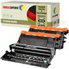 TONER EXPERTE Kit con 1 Tamburo e 2 Cartucce - Compatibile con Brother DCP-L5500DN L6600DW HL-L5000D L5100DN L5200DW L5200DWT L6300DW L6300DWT L6400DW MFC-L5700DN L5750 LDW