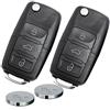 mt key Telecomando per chiave auto, 2 x alloggiamento a 3 tasti + 2 x batterie HAA + 2 x CR2032 per VW/SEAT/Skoda (fino a 11/2009) 2T